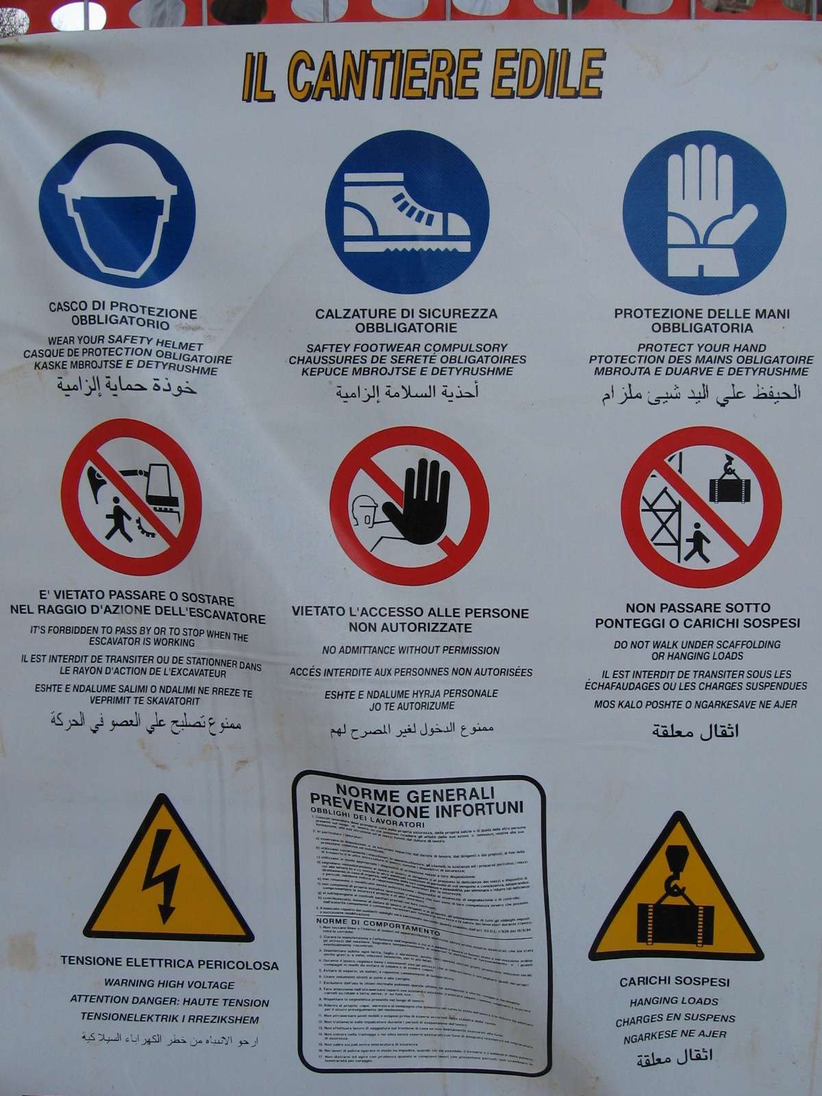 cartello di pericolo....multilingue