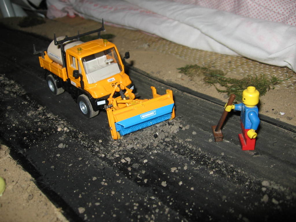 spazzatrice al lavoro