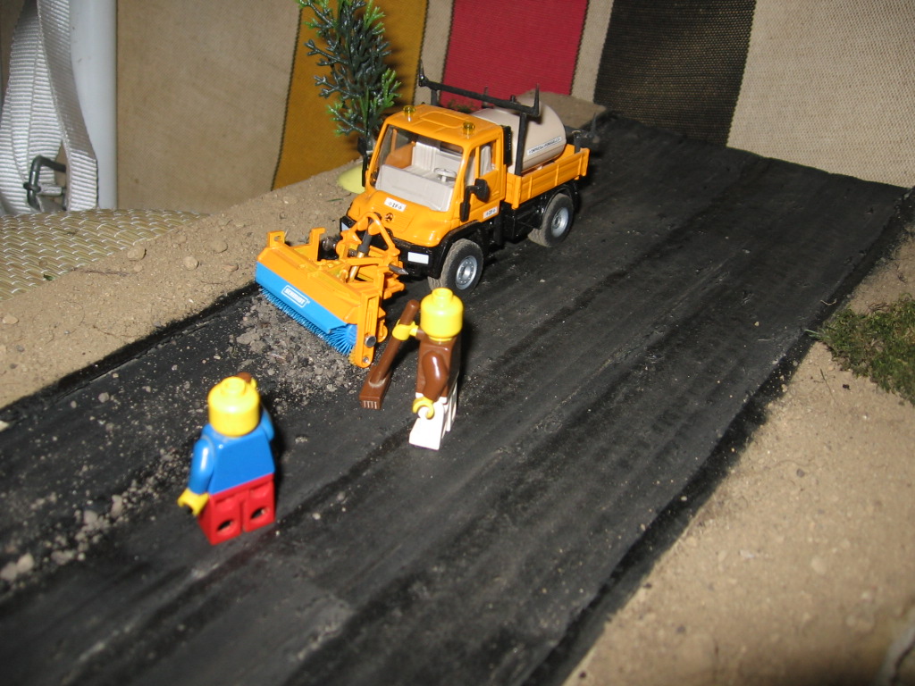 spazzatrice al lavoro