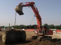 rimozione cisterna interrata con Fiat Kobelco E 235