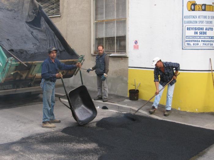 lavori stradali vie Galilei e Verdi a Muggiò impresa Cereda