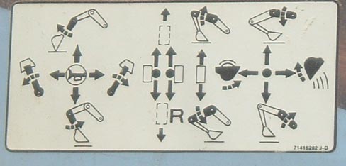 schema comandi escavatore