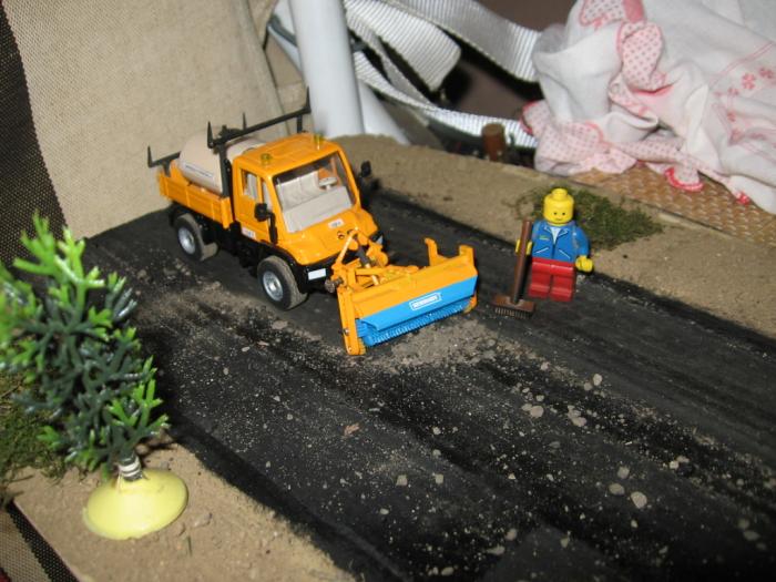 spazzatrice al lavoro