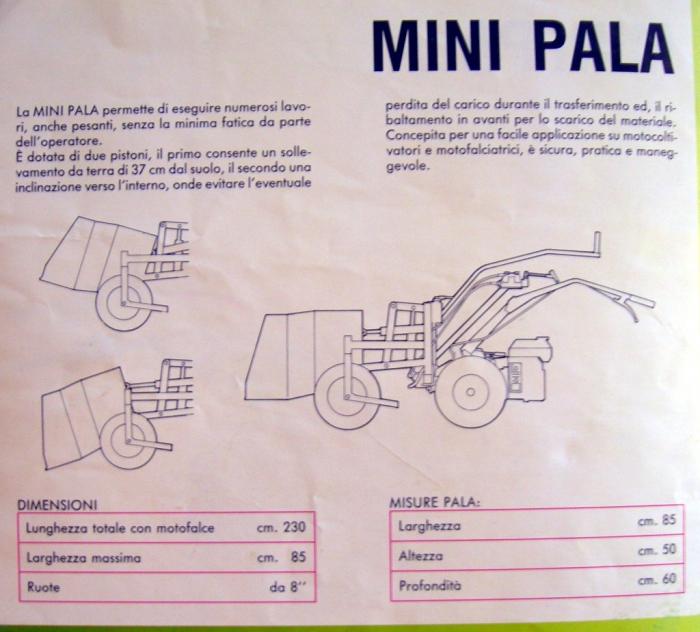 Minipala per motocoltivatore