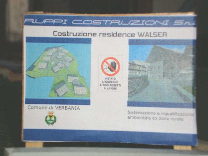Il pannello rapresentativo del progetto di costruzione