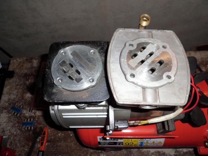 Dettaglio sezione testata dove alloggiano le valvole (lamelle)